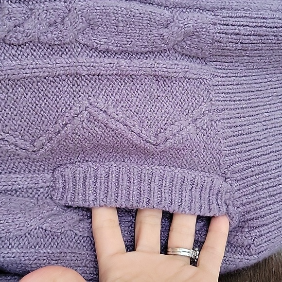 Anthropologie Pilcro Size Small Lavender Chunky Knit Cardigan Sweater - Picture 2 of 8